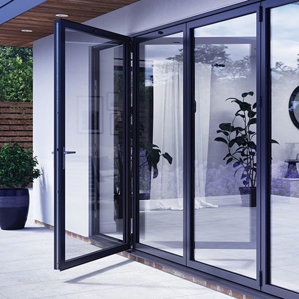 Grey aluminium bi-folds Peterborough