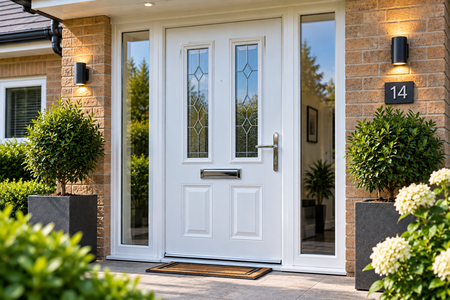 Modern white entrance door Peterborough