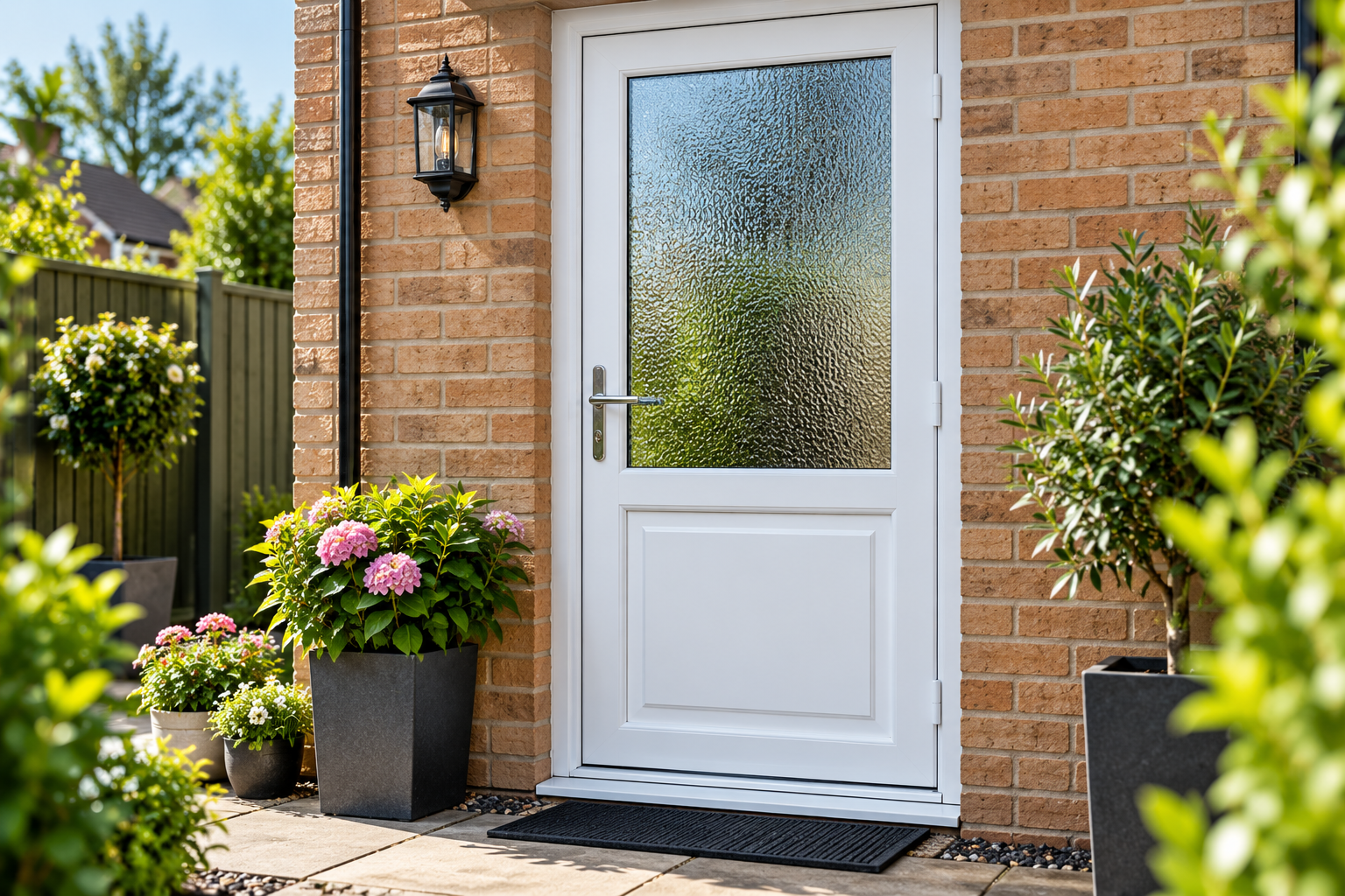 White uPVC back door installed in Peterborough