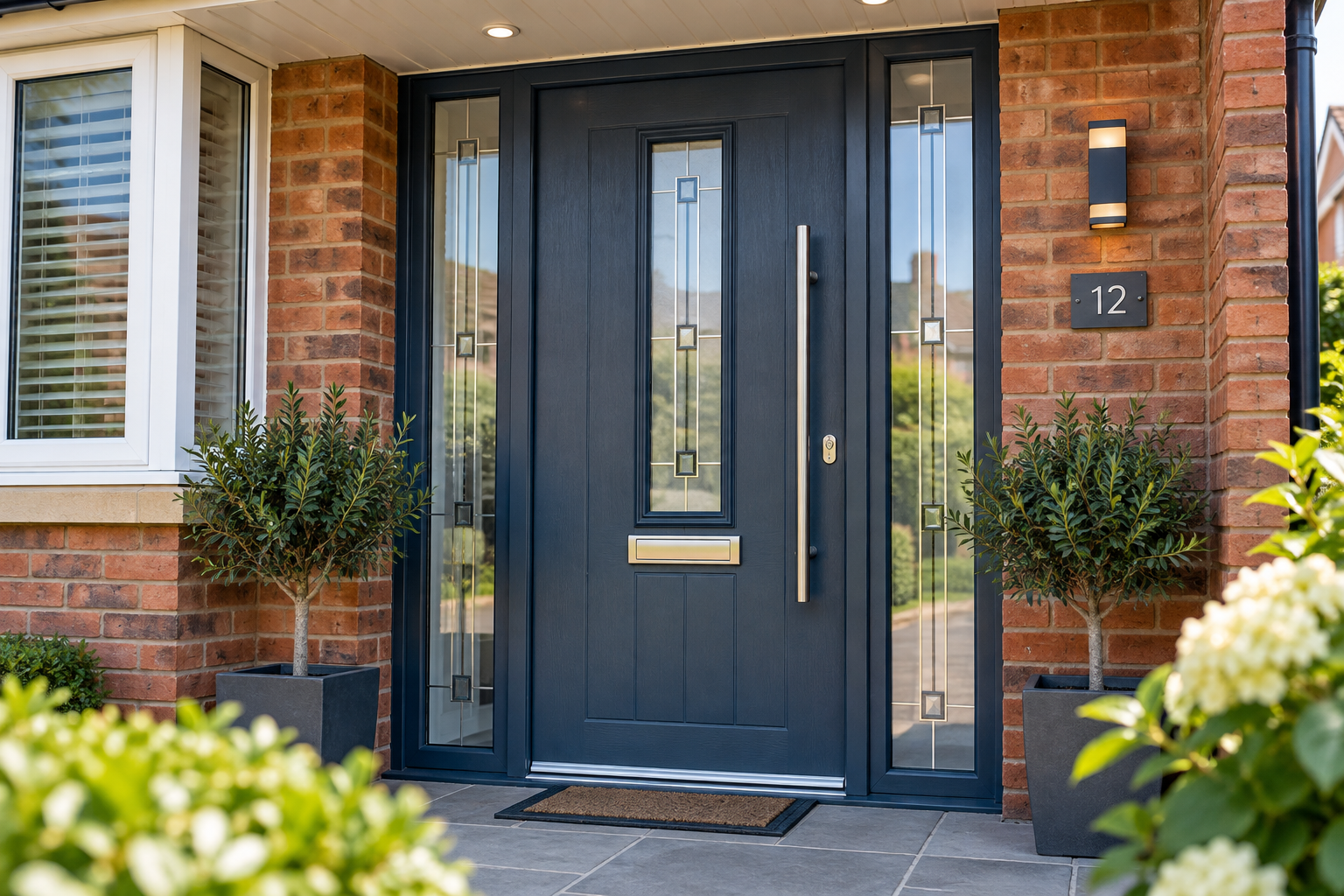 Modern composite front door showing composite door styles and options